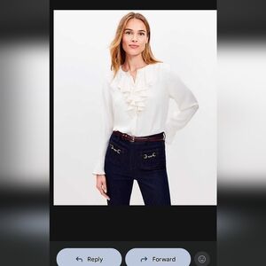 LOFT Brand NEW Cream Button-Up Shirt